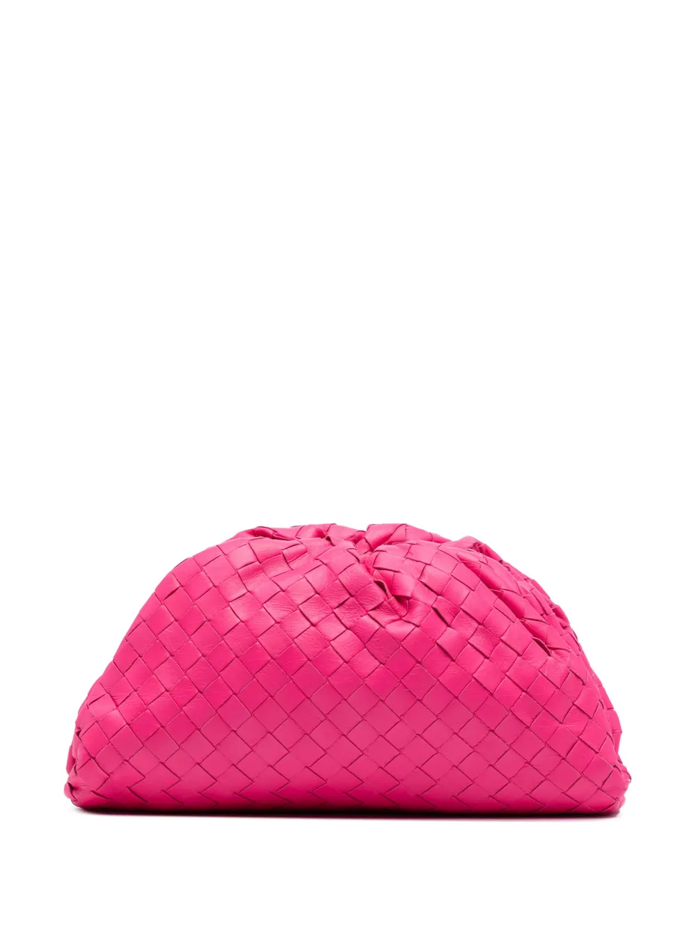Pre-owned Bottega Veneta 2012-2025 Nappa Intrecciato The Mini Pouch Clutch Bag In Pink