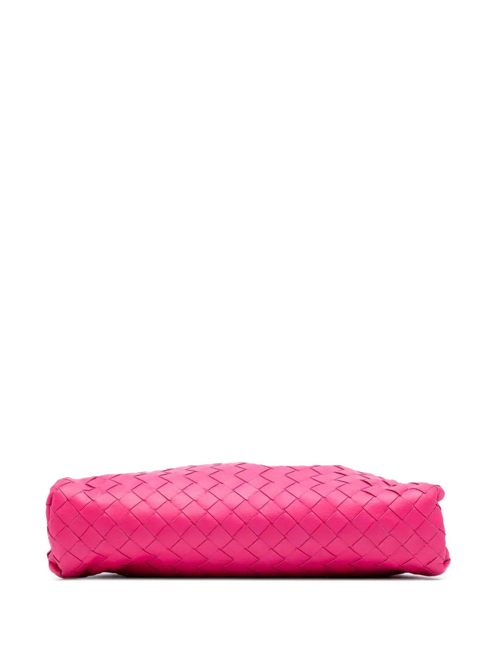Pre-owned Bottega Veneta 2012-2025 Nappa Intrecciato The Mini Pouch Clutch Bag In Pink