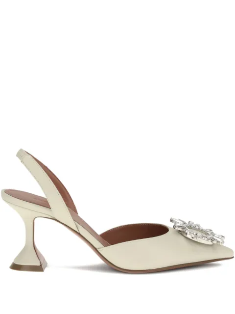 Amina Muaddi 70mm Begum crystal-embellished slingback mules