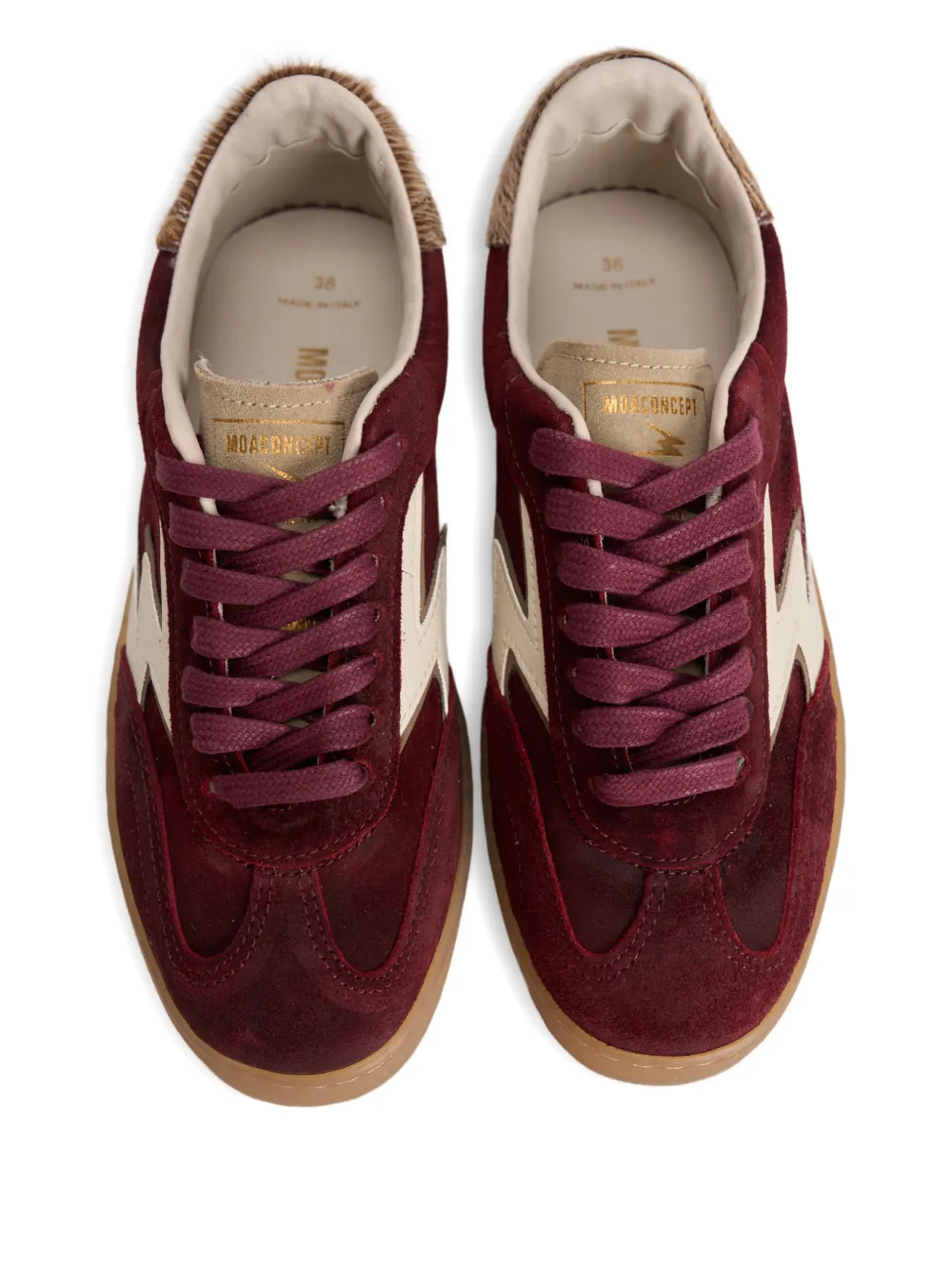 Moa Master Of Arts Lightning Bolt Detail Sneakers In Burgundy