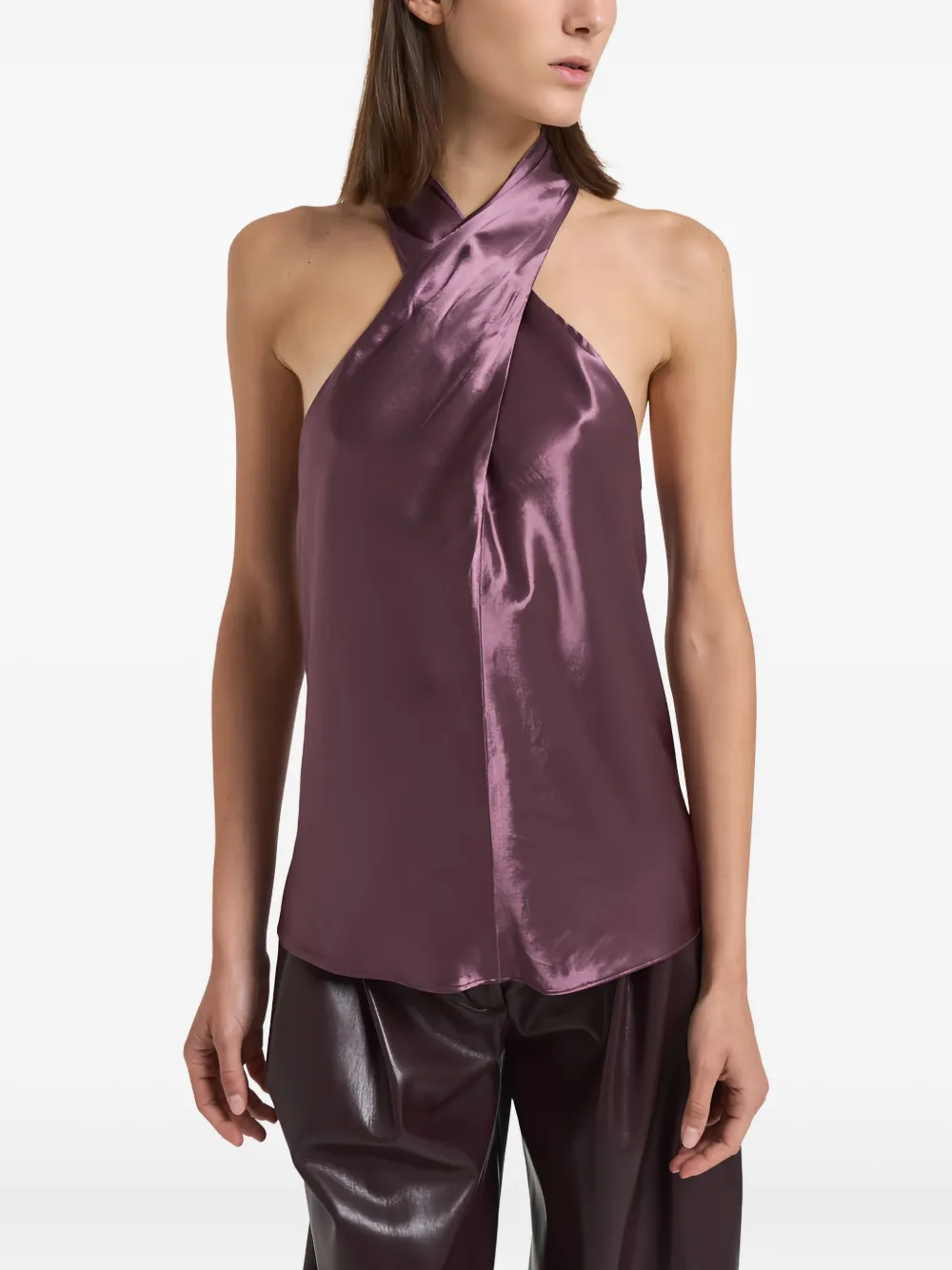 THE ANDAMANE Zeyne halterneck top | Purple | Image 1