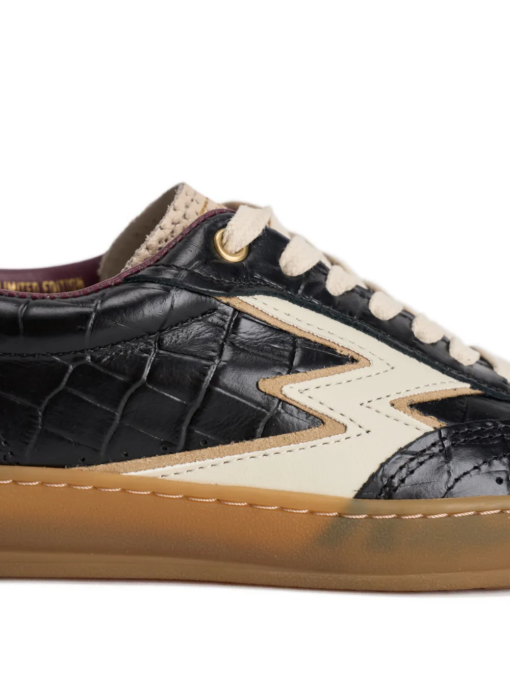 Moa Master Of Arts Croc-embossed Lightning Sneakers In Black