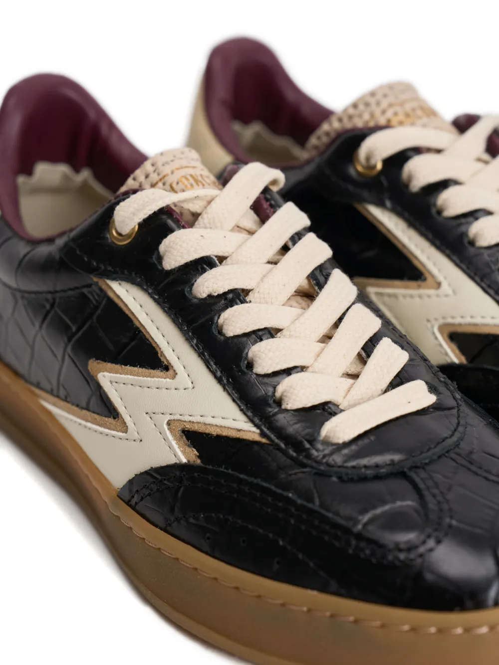 Moa Master Of Arts Croc-embossed Lightning Sneakers In Black