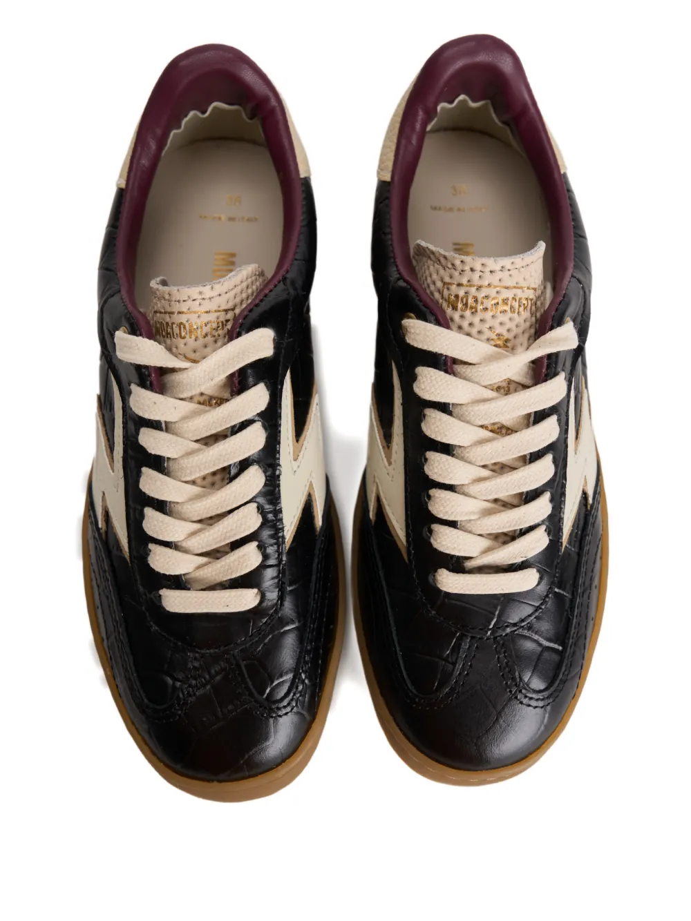 Moa Master Of Arts Croc-embossed Lightning Sneakers In Black