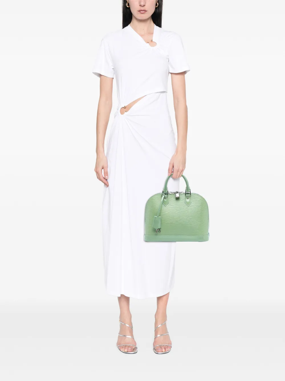 Pre-owned Louis Vuitton 2013 Electric Epi Alma Pm Handbag In Green
