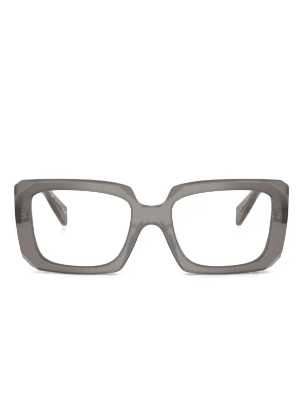 Prada Eyewear スクエアメガネフレーム | グレー | FARFETCH JP