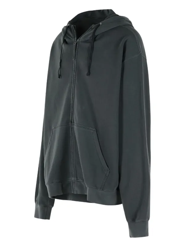 Maison Margiela zip-up Drawstring Hoodie | Grey | FARFETCH CA