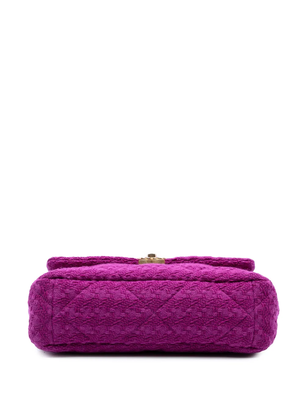 Pre-owned Chanel 2019 Large Tweed 19 Flap Satchel In Purple