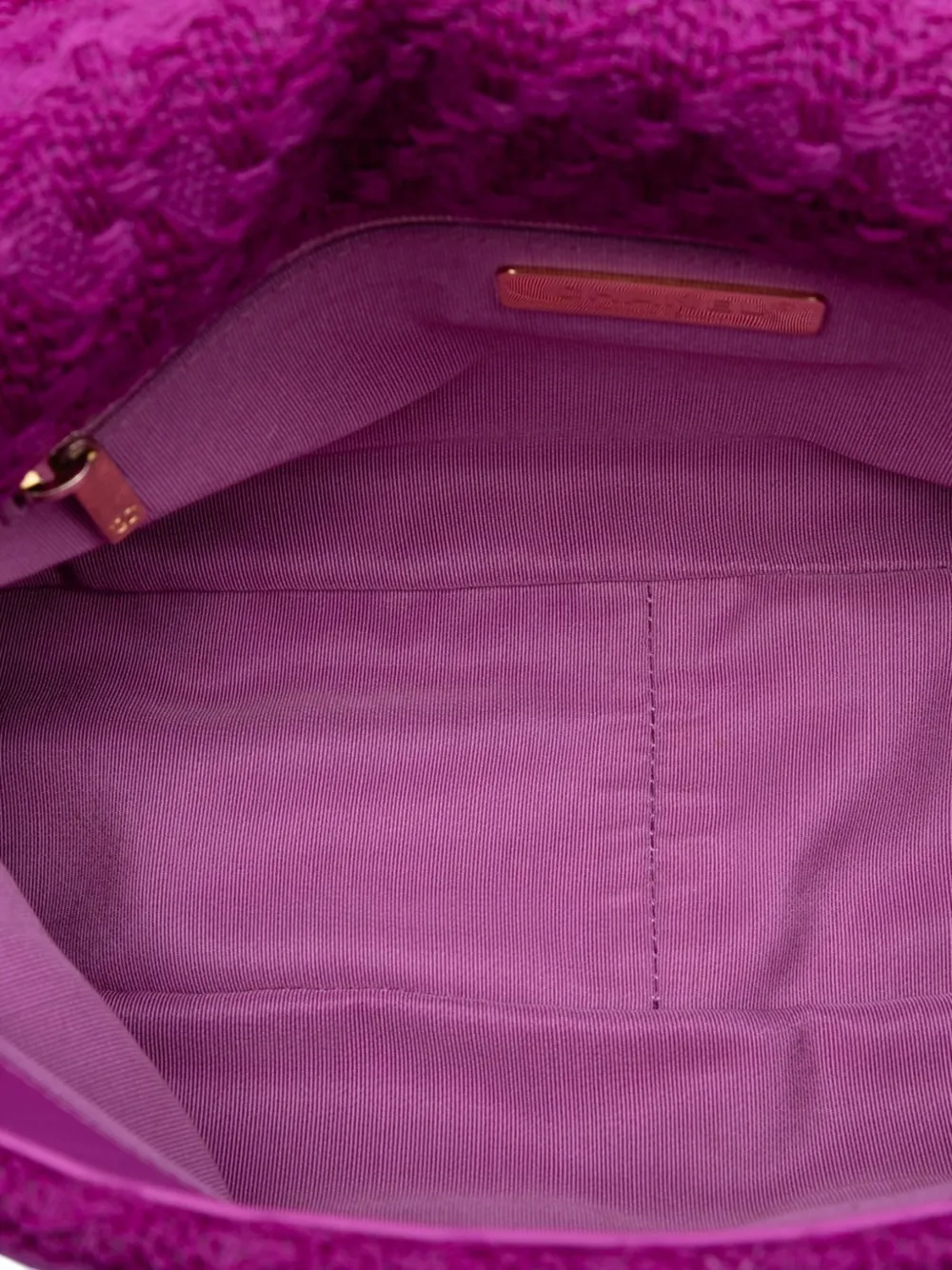 Pre-owned Chanel 2019 Large Tweed 19 Flap Satchel In Purple