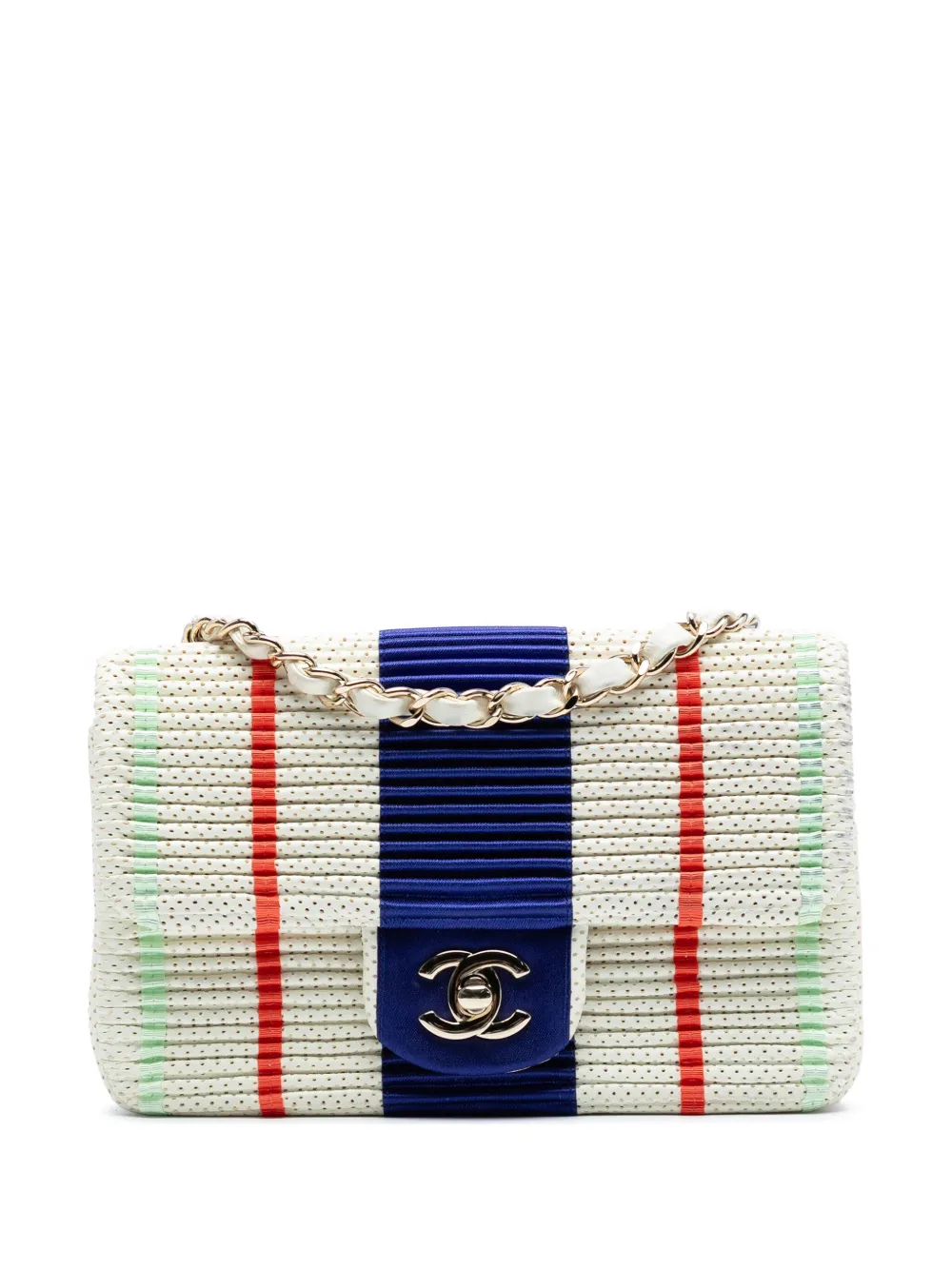 CHANEL Pre-Owned 2019 ニュー ミニ レクタンギュラー クラシック パーフォレーション ラムスキン シングルフラップ