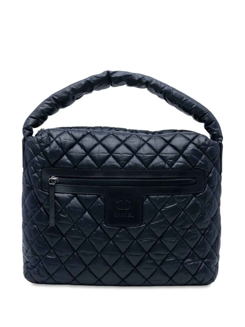 CHANEL Pre-Owned 2009-2010 Quilted Nylon Coco Cocoon Hobo handbag | Blue | Image 1