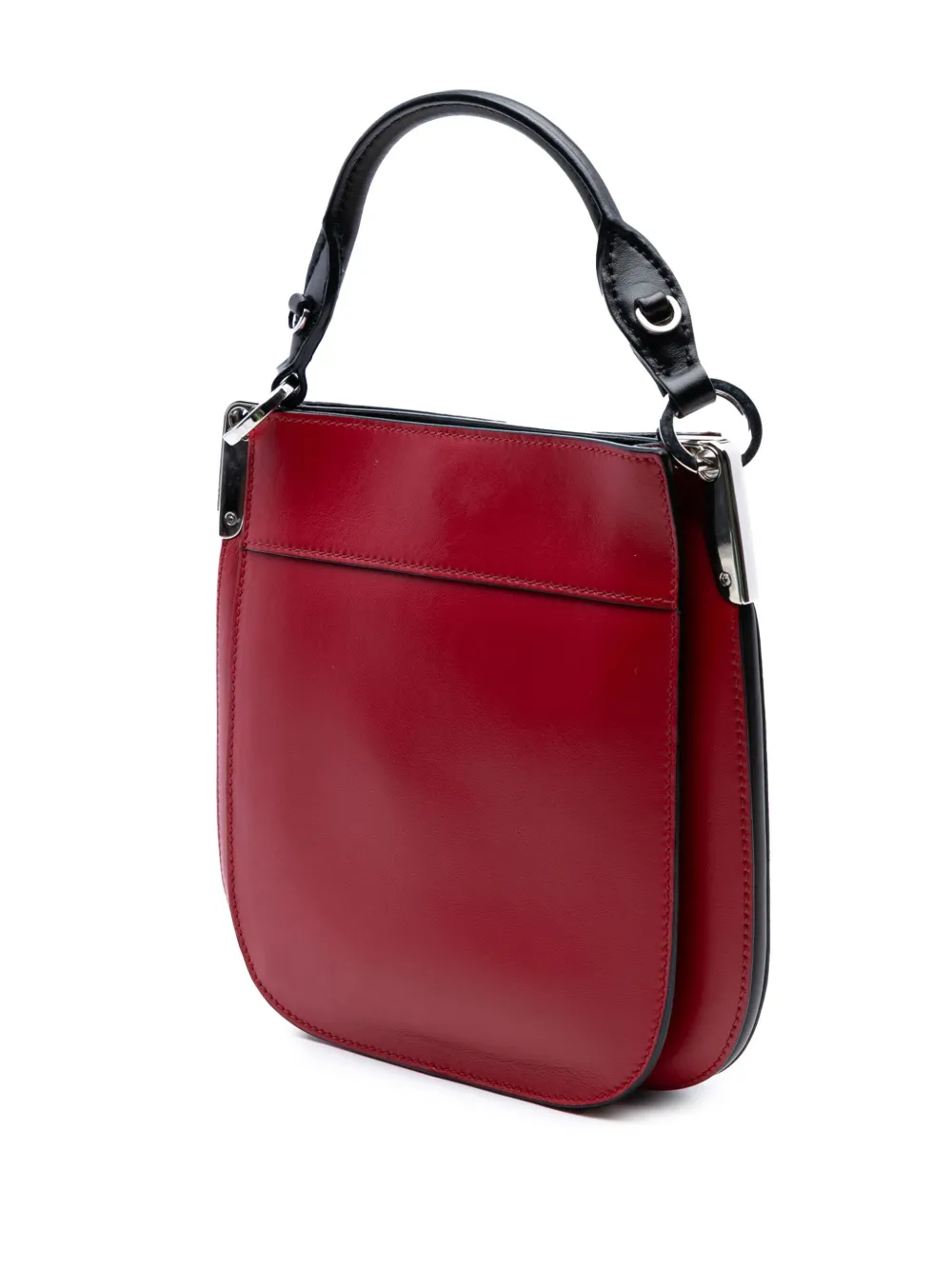 Pre-owned Prada 2010-2025 Small City Calf Margit Satchel In Red