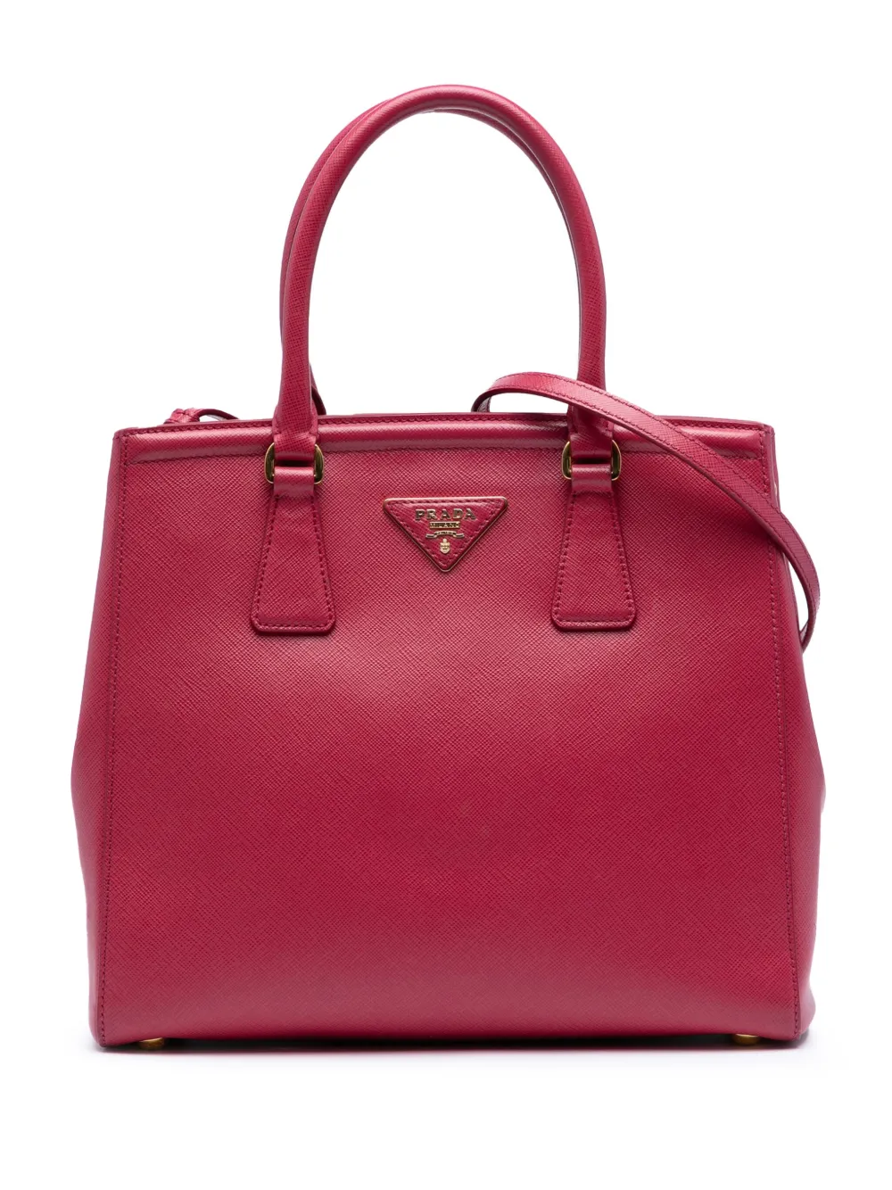 Prada Pre-Owned 2013-2025 Saffiano Lux Parabole サッチェルバッグ - レッド Prada Pre-Owned 2013-2025 Saffiano Lux Parabole サッチェルバッグ - レッド