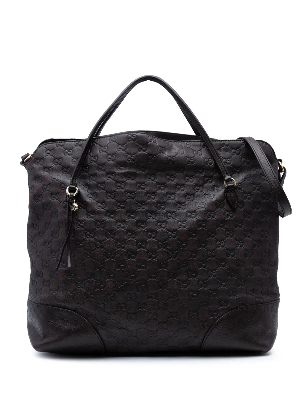 Gucci Pre-Owned 2016-2025 Large Guccissima Bree Fold Over Tote satchel - Marrone