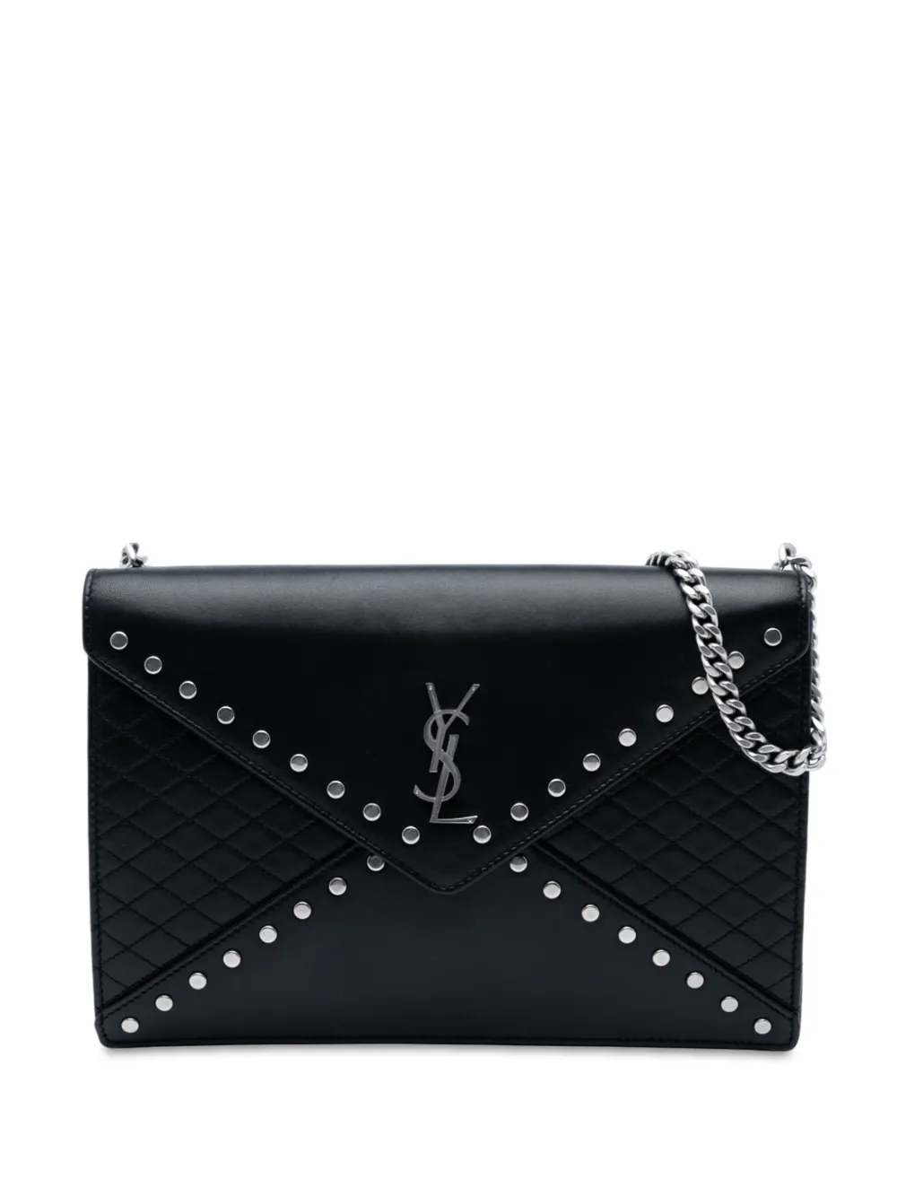Saint Laurent Pre-Owned bolsa de hombro capitonada de piel de cordero Studded Monogram Gaby 2021 | negro | Image 1