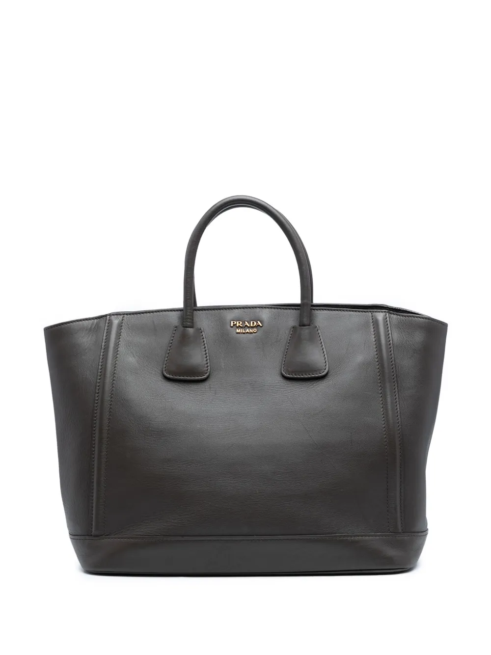 Prada Pre-Owned 2010-2025 ラージ シティ カーフ ダブルハンドル ショッピング トートバッグ - グレー Prada Pre-Owned 2010-2025 ラージ シティ カーフ ダブルハンドル ショッピング トートバッグ - グレー