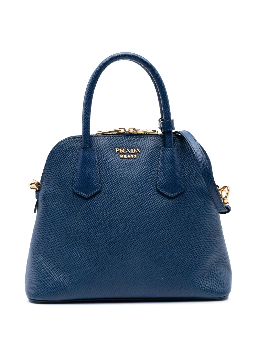Prada Pre-Owned 2013-2025 Medium Saffiano Cuir Dome satchel | Blue | Image 1