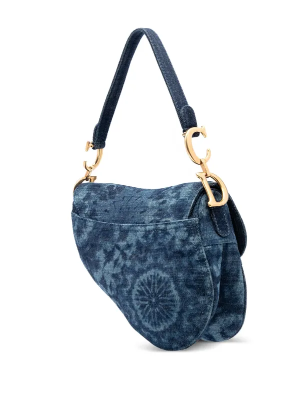 Christian Dior Pre-Owned 2019 Denim Tie Dye Saddle Bag Shoulder