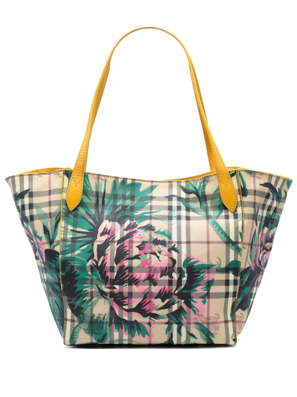 Burberry Pre-Owned 2000-2017 スモール ヘイマーケットチェック フローラルプリント コーテッドキャンバス