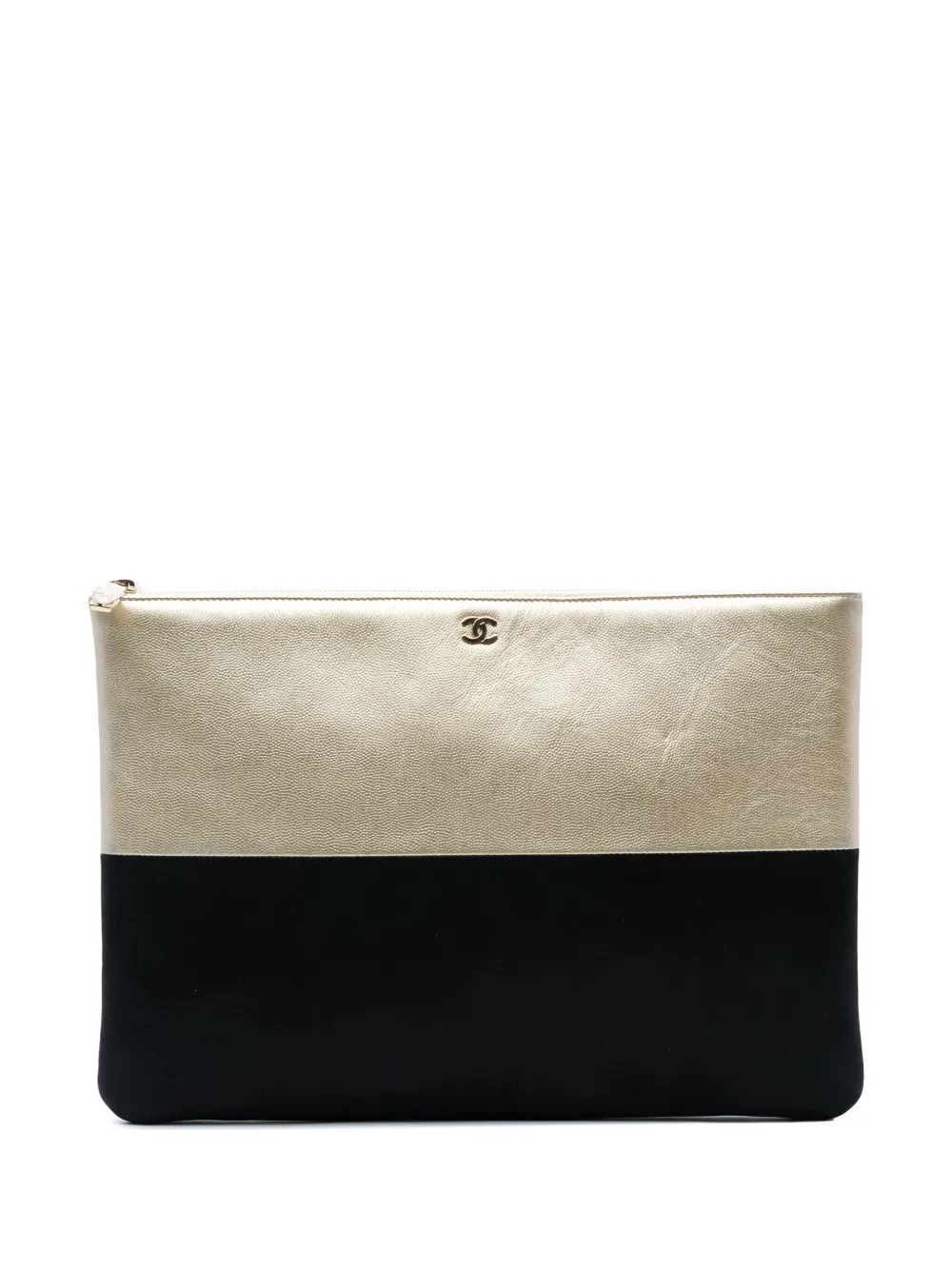 CHANEL Pre-Owned 2016-2017 ミディアム バイカラー キャビア イリディセント カーフスキン O ケース