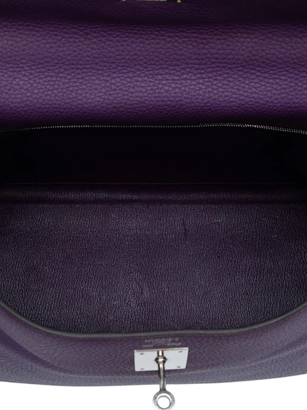 Pre-owned Hermes 2013 Togo Kelly Ii Retourne 35 Satchel In Purple