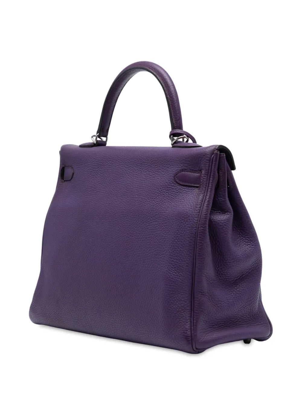 Pre-owned Hermes 2013 Togo Kelly Ii Retourne 35 Satchel In Purple