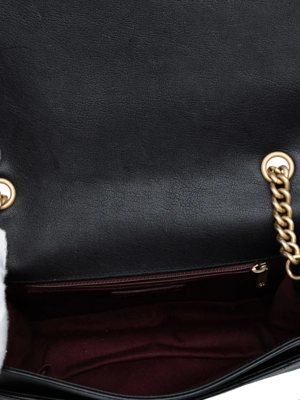Pre-owned Chanel 2017-2018 Large Quilted Sheepskin Front Chain Flap Crossbody Bag In Black