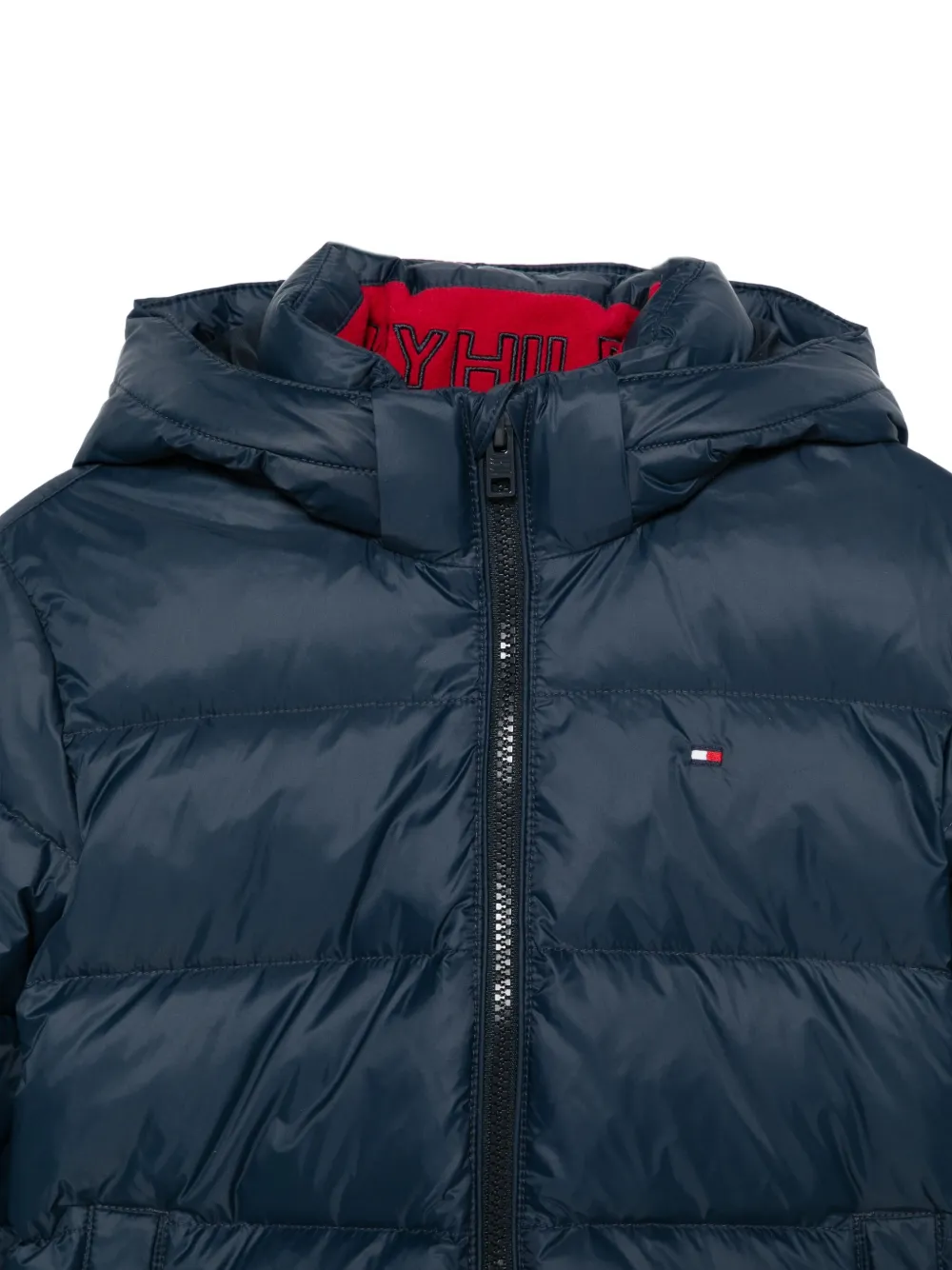 Tommy Hilfiger Junior Essential donsjack met capuchon Blauw