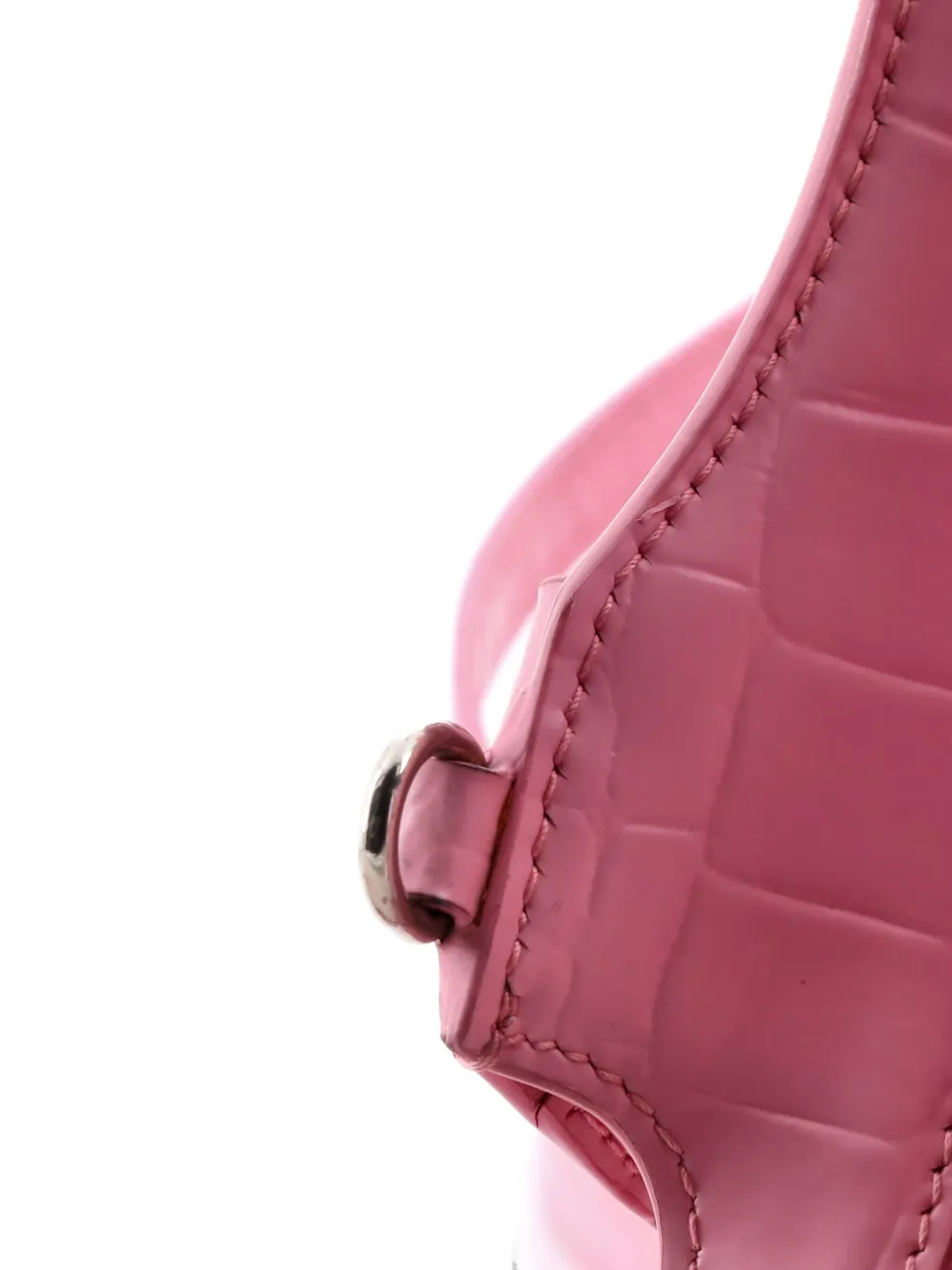 Pre-owned Balenciaga Neo Classic City Bag Crocodile Embossed Leather Mini Crossbody Bag In Pink