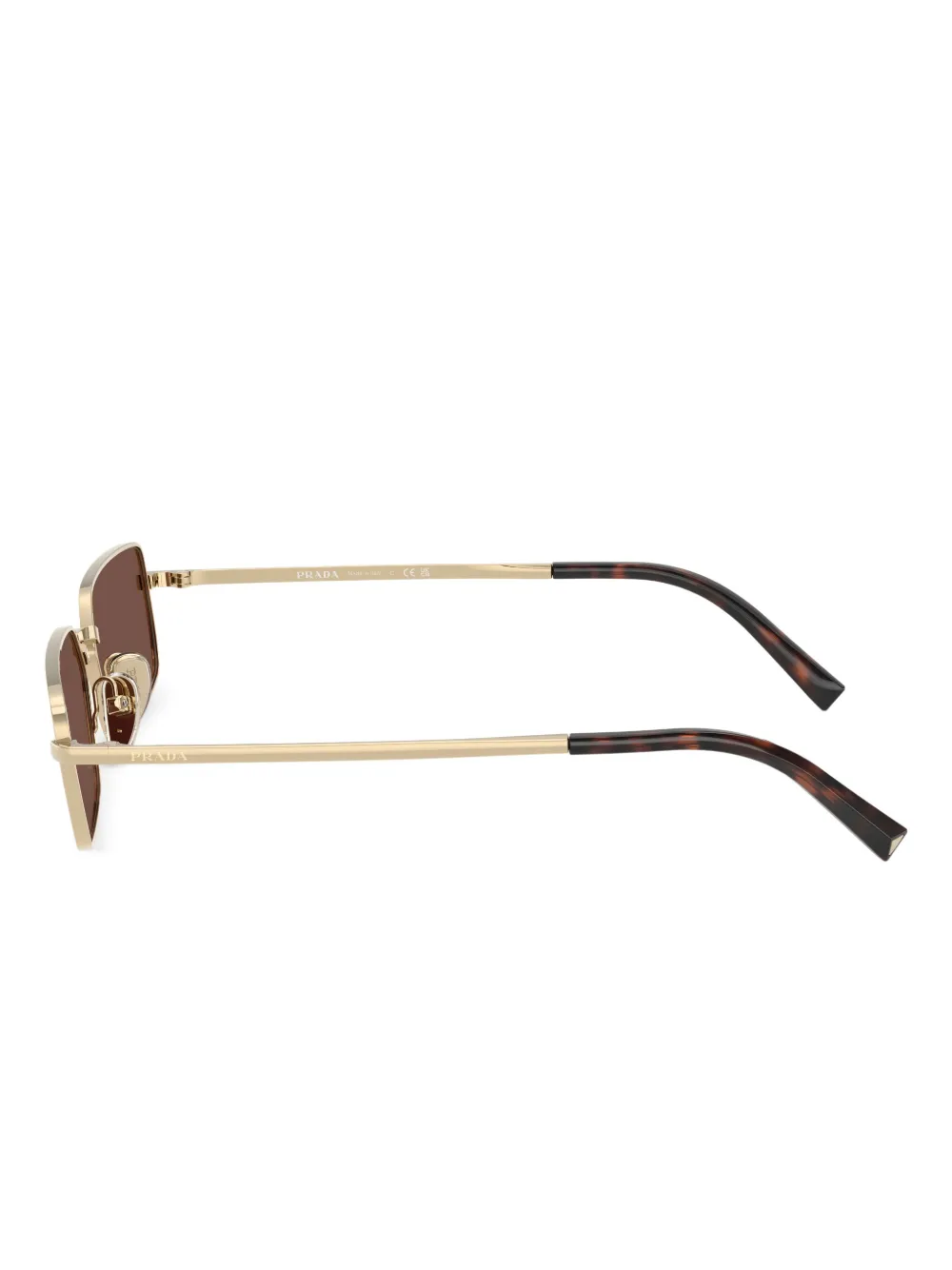 Prada Eyewear Zonnebril met rechthoekig montuur Goud