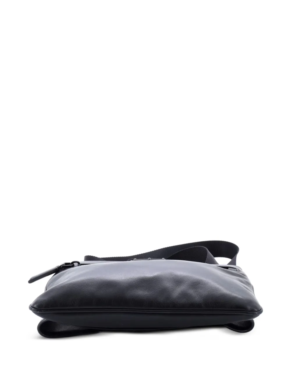 Pre-owned Prada Harness Belt Bag City Calf Medium Shoulder Bag In Black