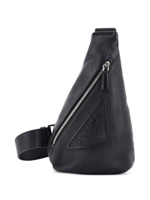 Prada Pre-Owned Triangle Logo Sling Bag Leather backpack