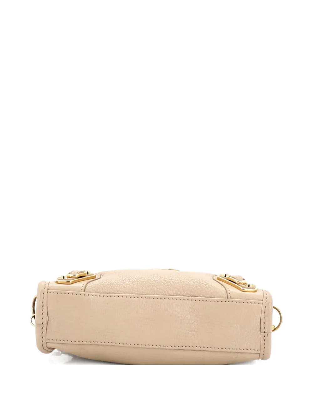 Pre-owned Balenciaga City Classic Studs Bag Leather Mini Satchel In Neutral