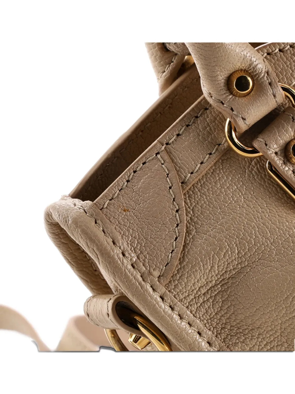 Pre-owned Balenciaga City Classic Studs Bag Leather Mini Satchel In Neutral