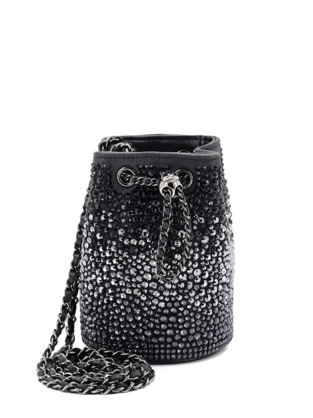 CHANEL Pre-Owned Pearl Crush Drawstring Strass Embellished Leather