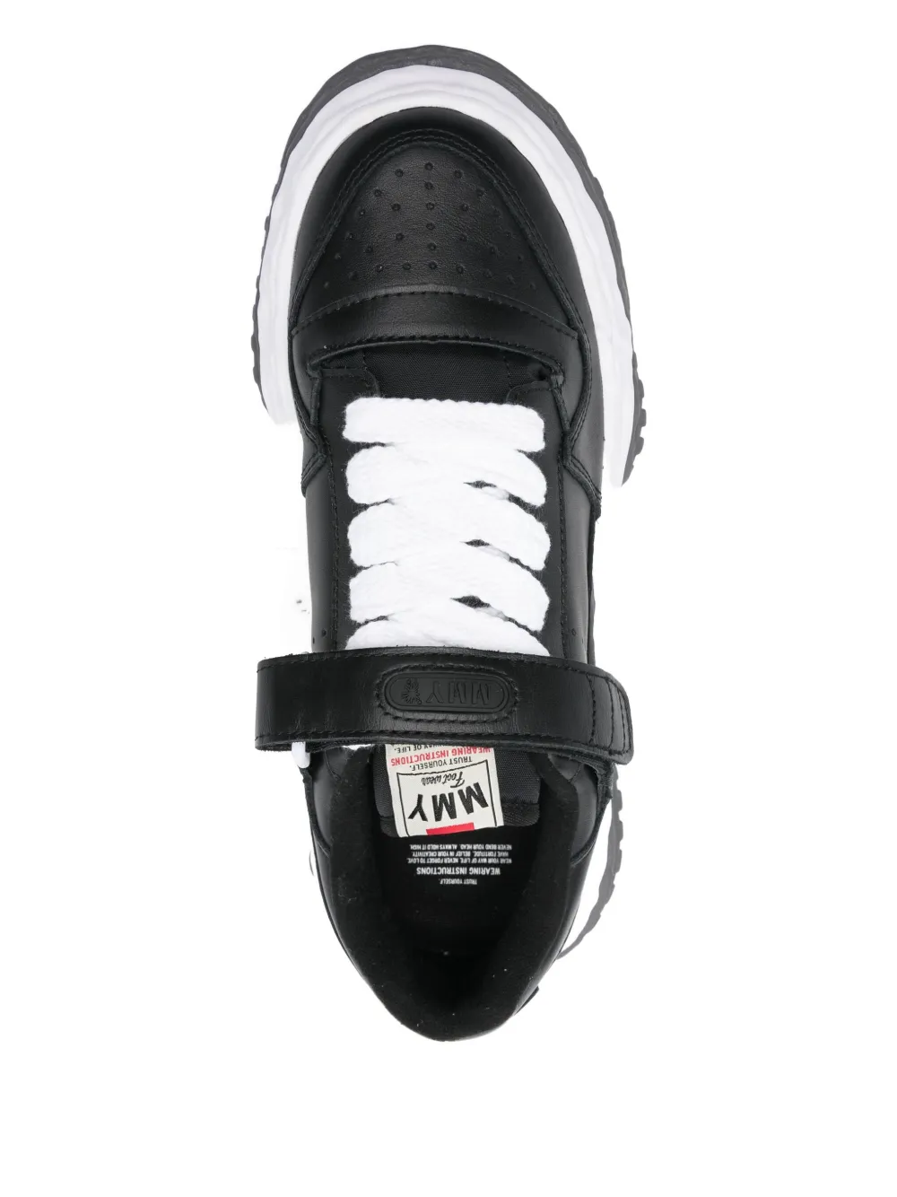 Maison MIHARA YASUHIRO touch-strap leather sneakers Zwart