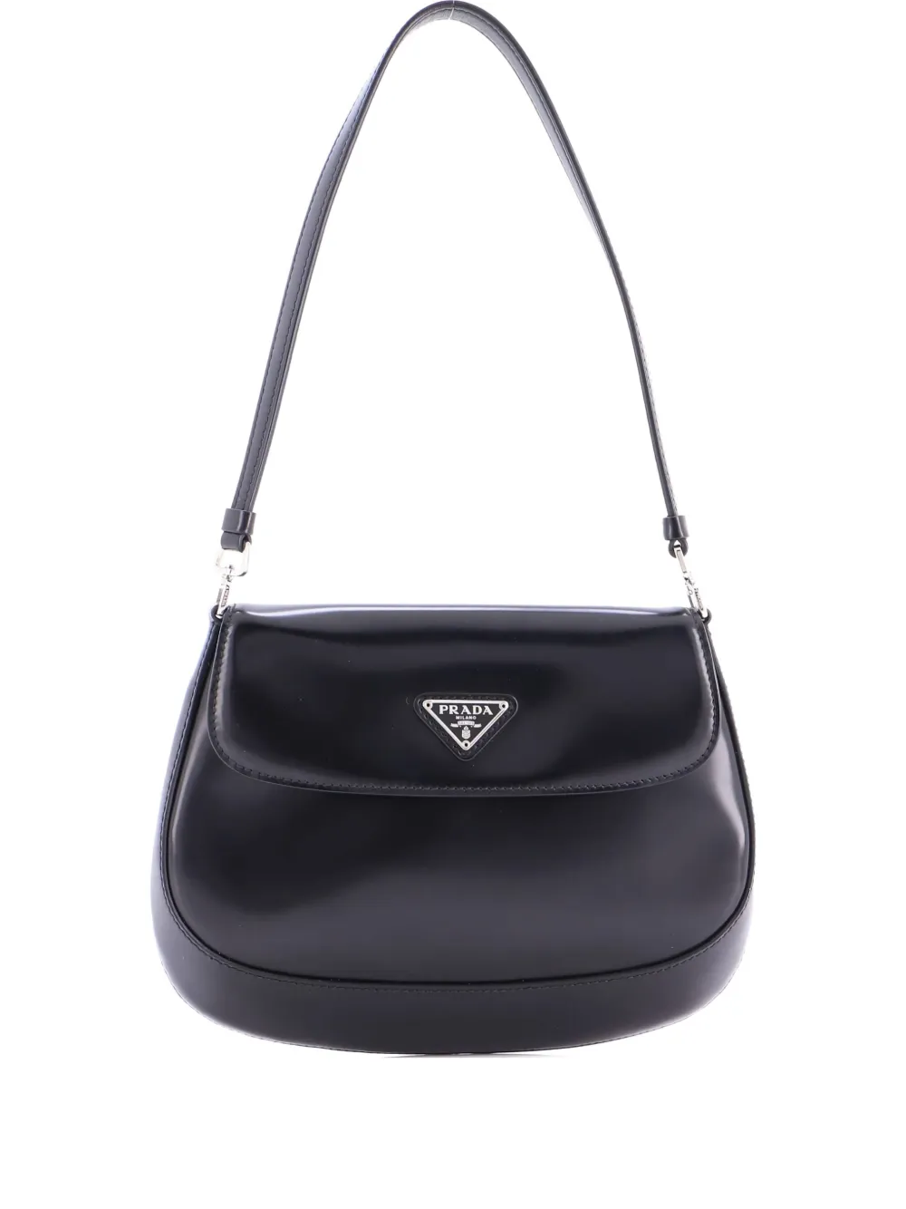 Prada Pre-Owned Cleo Flap Shoulder Bag Spazzolato Leather Small hobo Prada Pre-Owned Cleo Flap Shoulder Bag Spazzolato Leather Small hobo