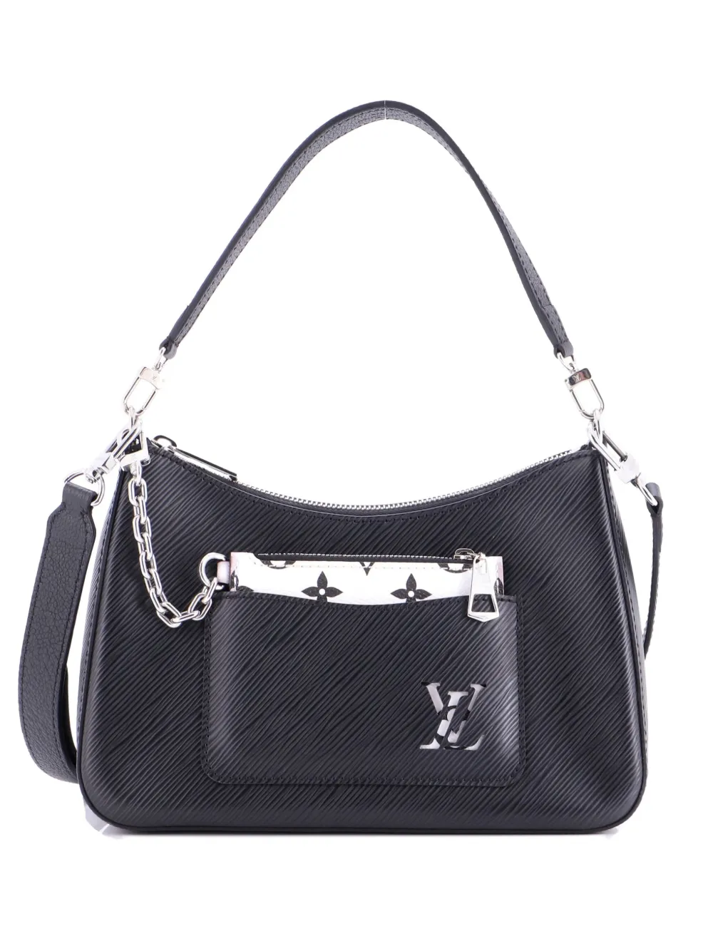 Pre-owned Louis Vuitton Marelle Handbag Epi Leather Hobo Bag In Black