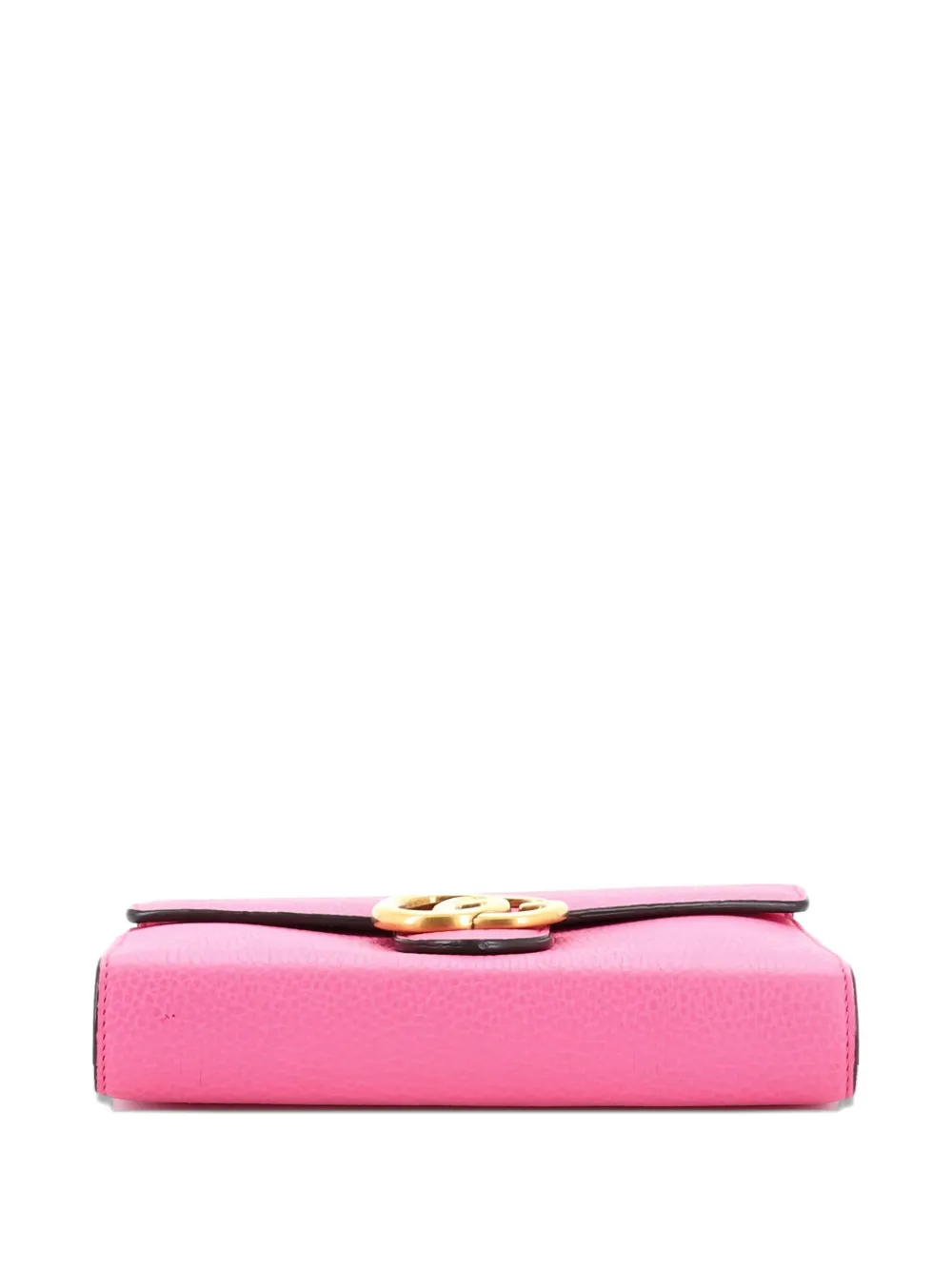Pre-owned Gucci Gg Marmont Chain Wallet Leather Mini Clutch Bag In Pink