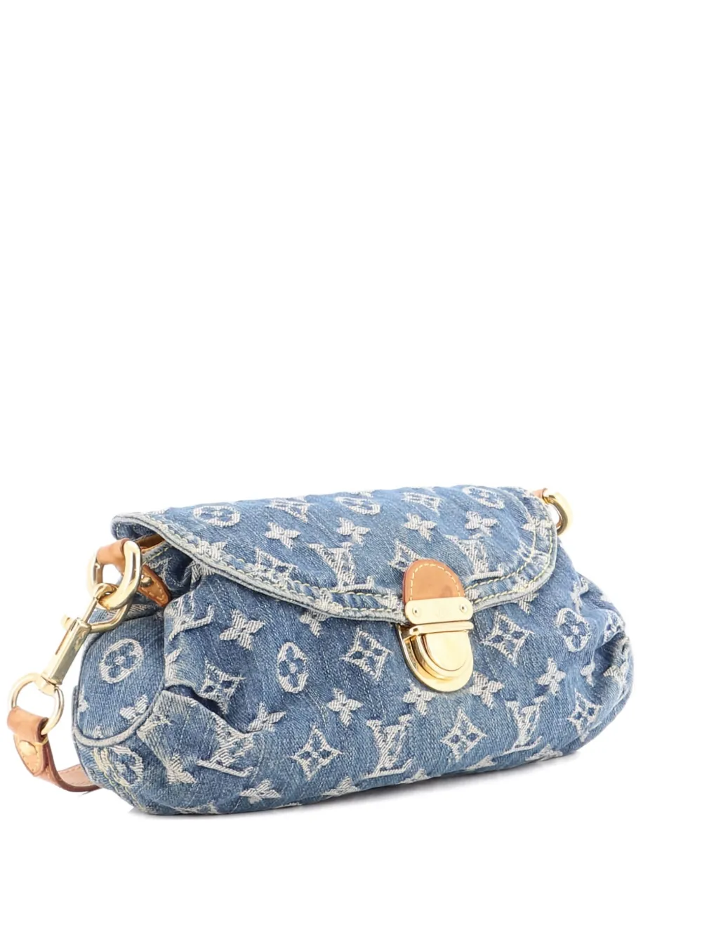 Pre-owned Louis Vuitton Pleaty Handbag Denim Mini Shoulder Bag In Blue