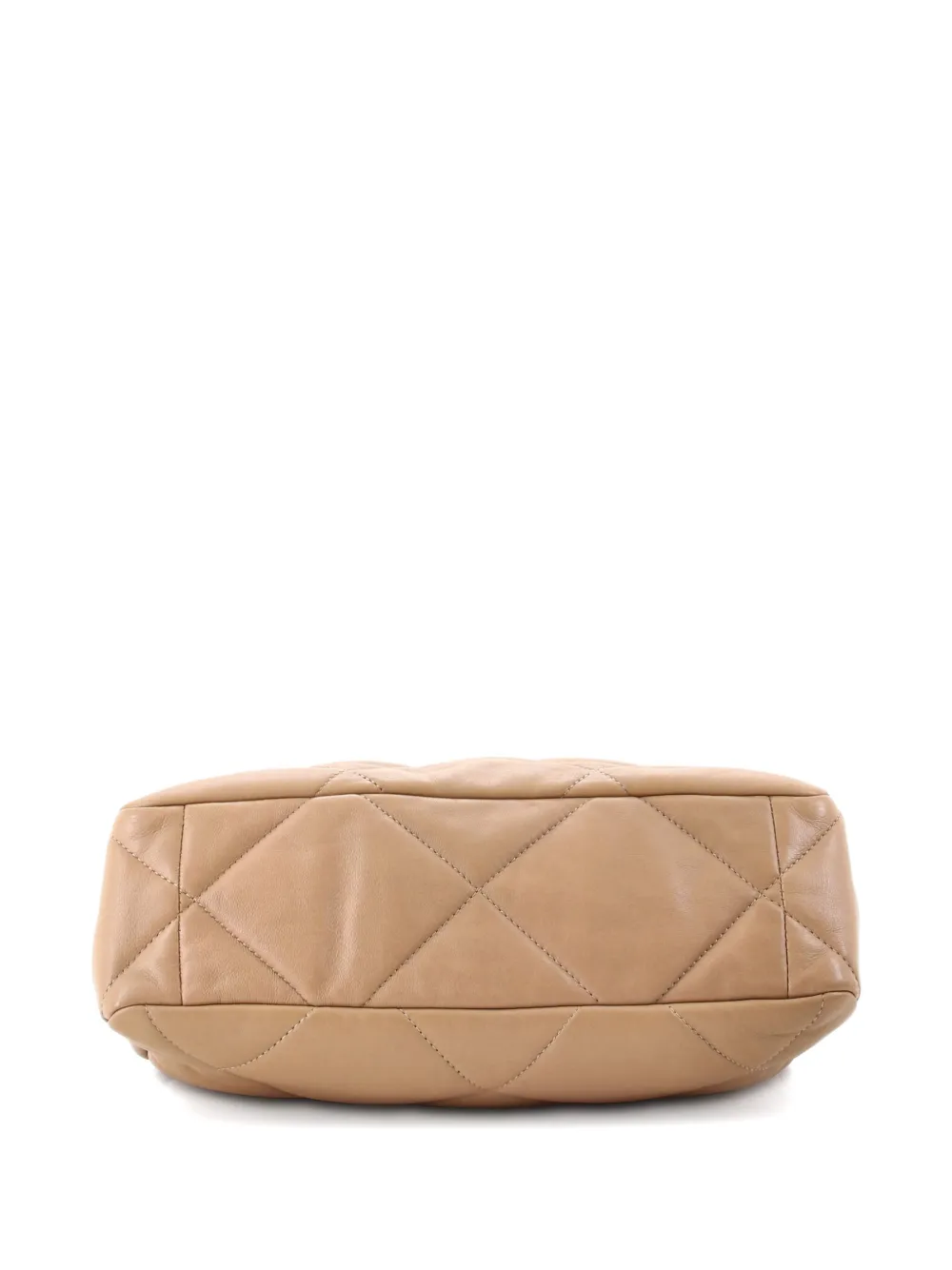 Pre-owned Chanel 19 Flap Bag Quilted Leather Large Crossbody Bag In Neutral