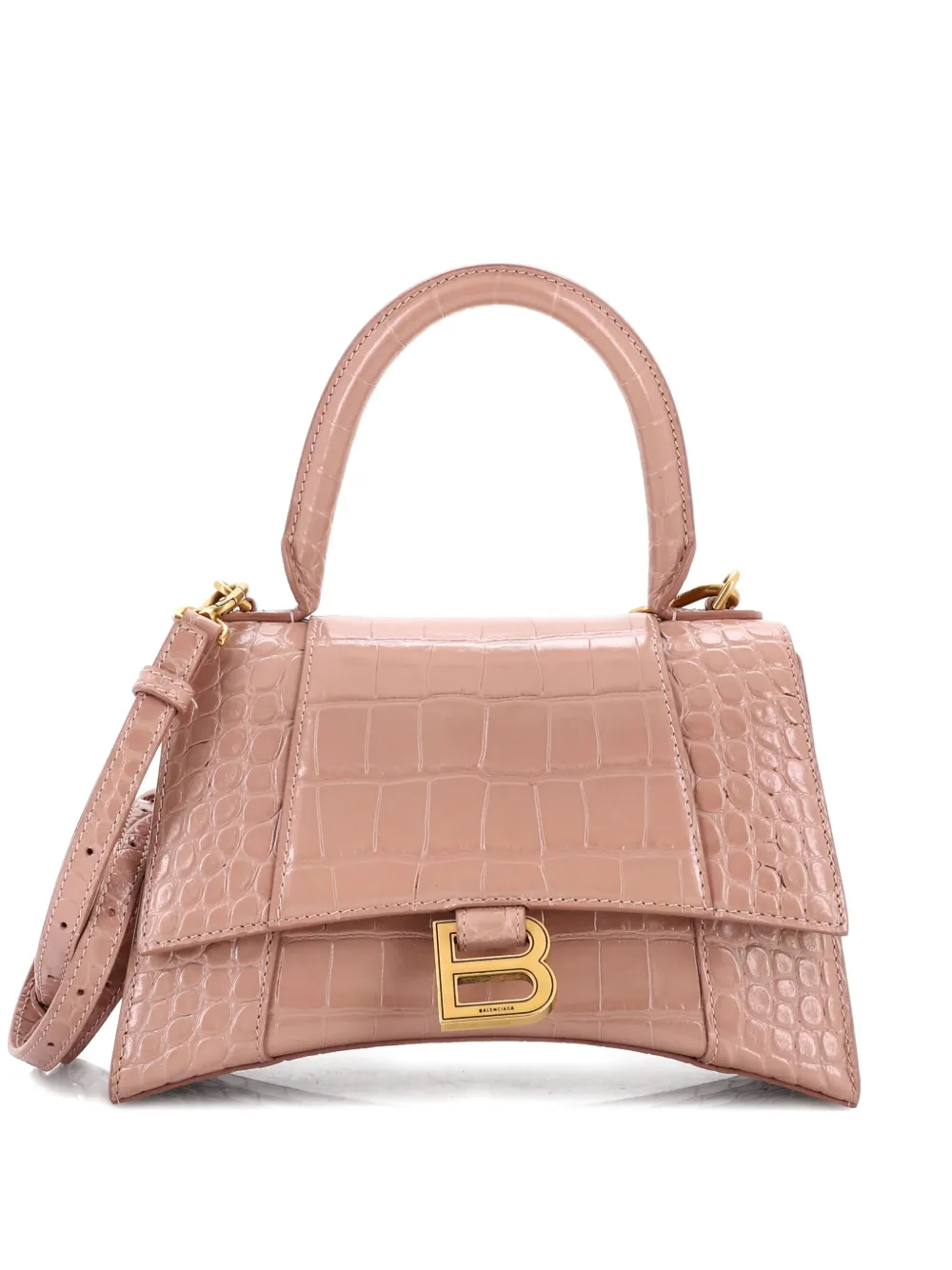 Balenciaga Pre-Owned Hourglass Top Handle Bag Crocodile Embossed