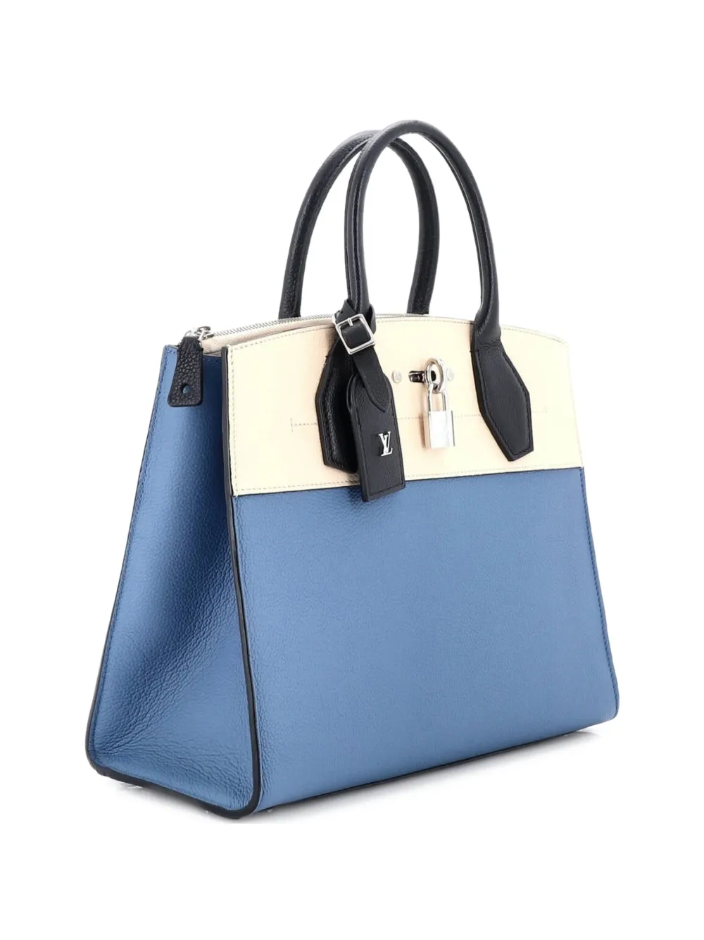 Louis Vuitton Pre-Owned City Steamer Handbag Leather MM tote bag - Blu