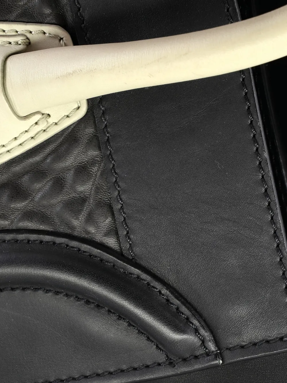 Pre-owned Celine Bicolor Luggage Bag Crocodile Embossed Leather Mini Satchel In Black