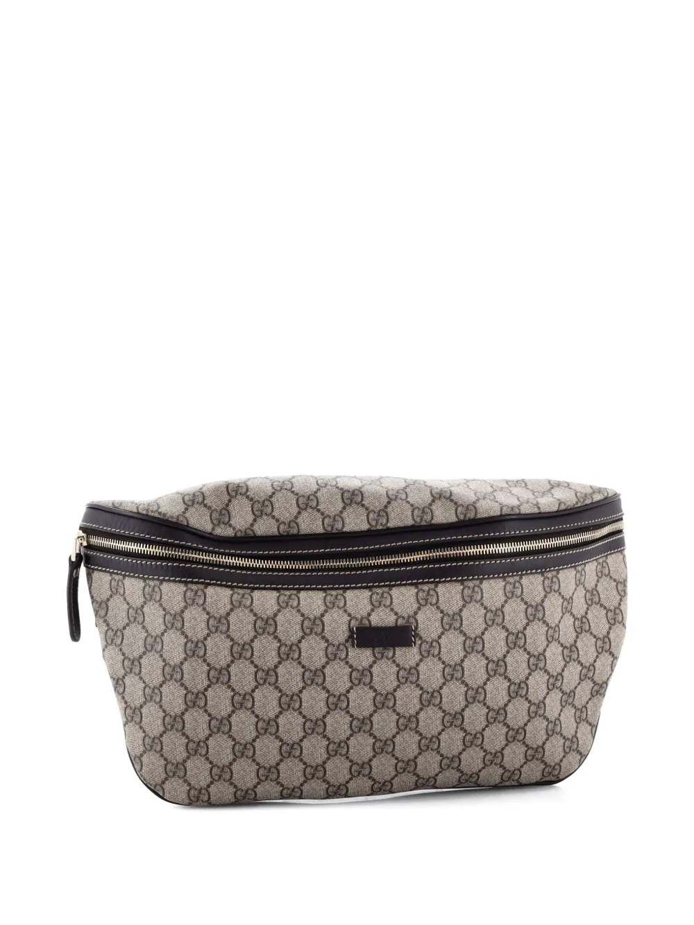 Pre-owned Gucci Gg Coated Canvas With Leather Large Belt Bag In Neutral