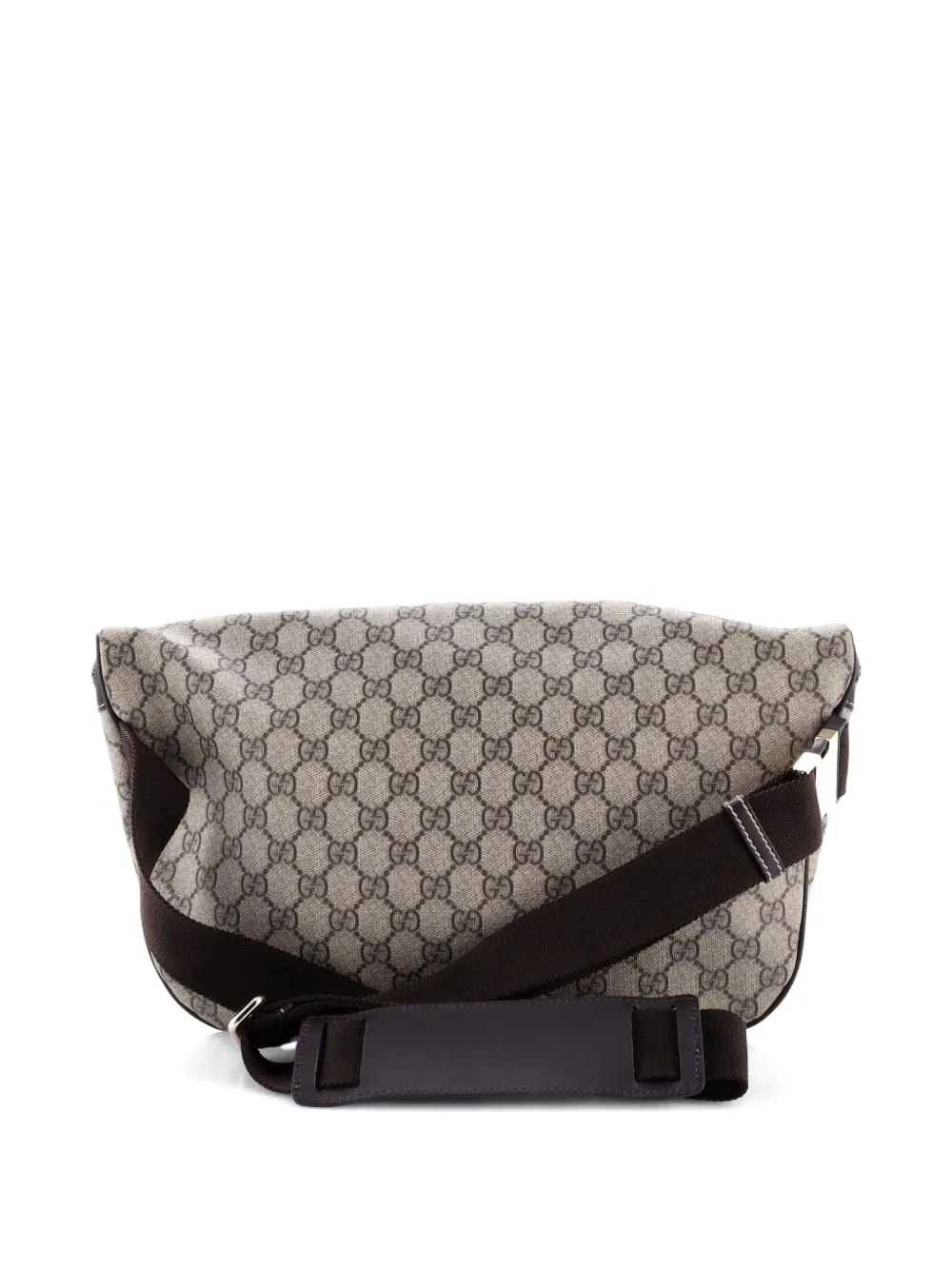 Pre-owned Gucci Gg Coated Canvas With Leather Large Belt Bag In Neutral