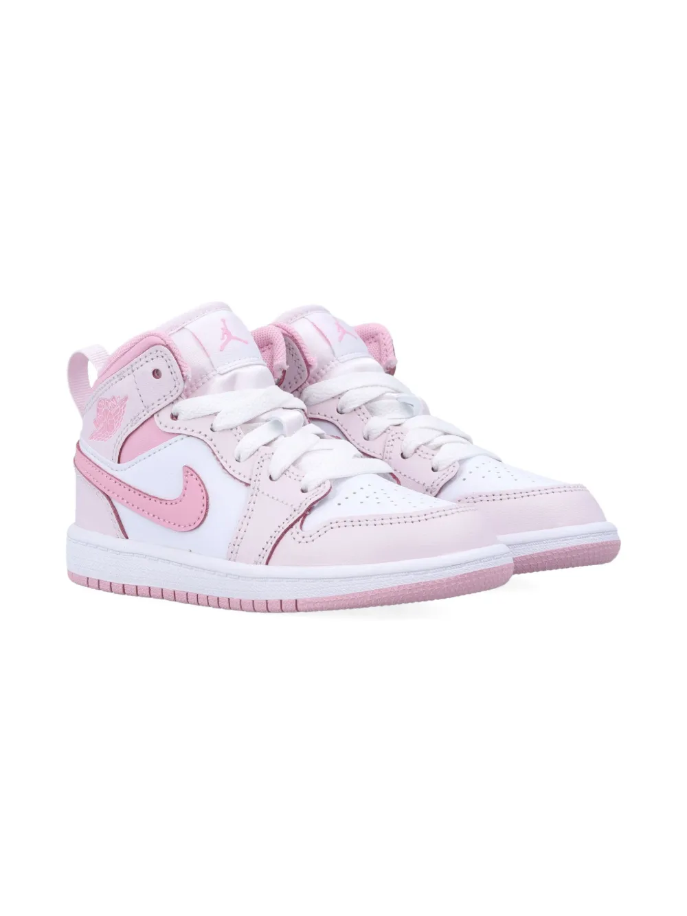 Nike Kids Jordan 1 Mid レザースニーカー - ピンク Nike Kids Jordan 1 Mid レザースニーカー - ピンク