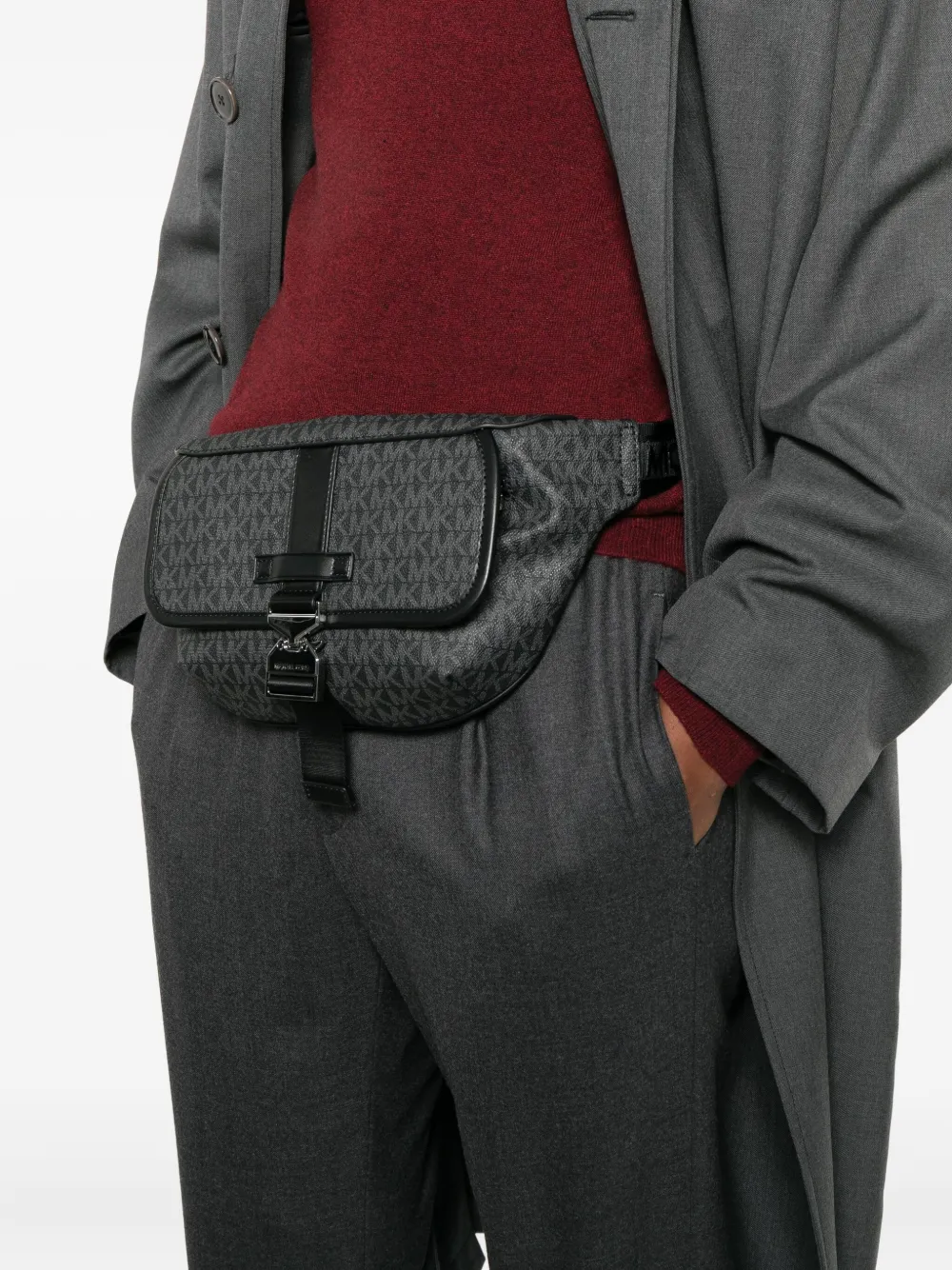 Michael Kors Hudson heuptas met logogesp - Zwart