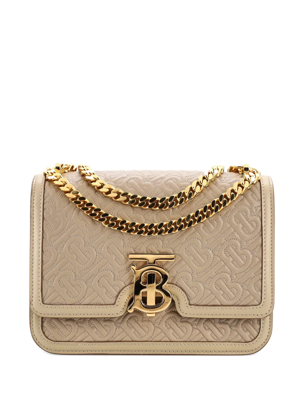 Burberry Pre-Owned TB Flap Chain Bag Monogram Embossed Leather Small