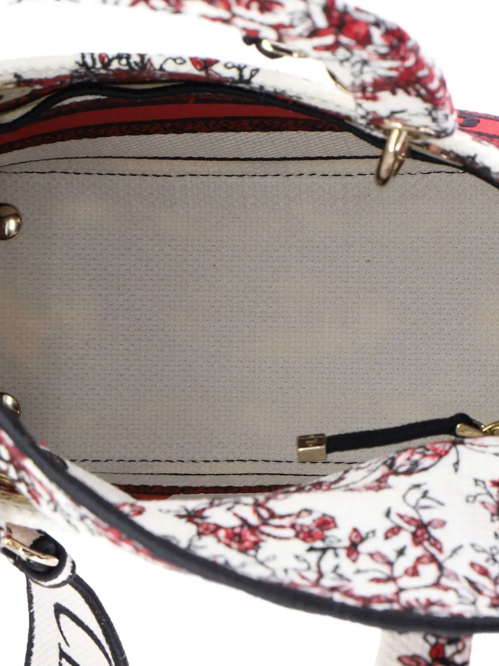 Pre-owned Dior Lady D-lite Bag Embroidered Canvas Medium Satchel In White